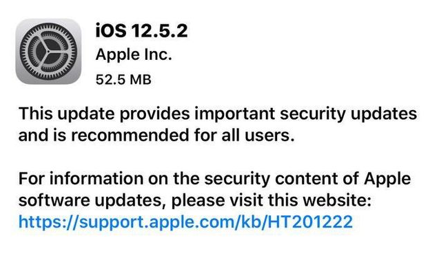 天长苹果手机维修分享iOS12.5.2发布，建议所有老苹果用户安装 